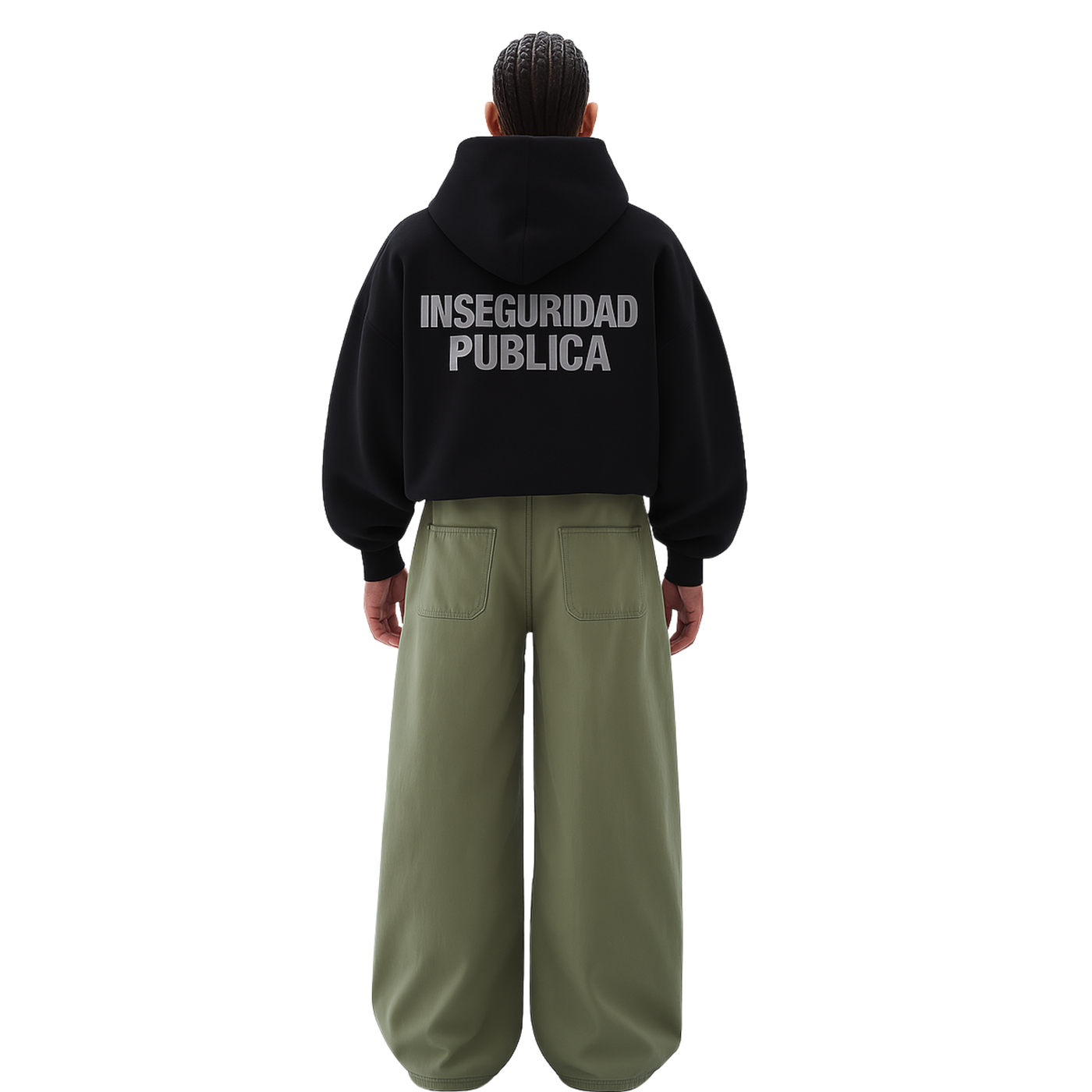 INSEGURIDAD PUBLICA. HOODIE NEGRA