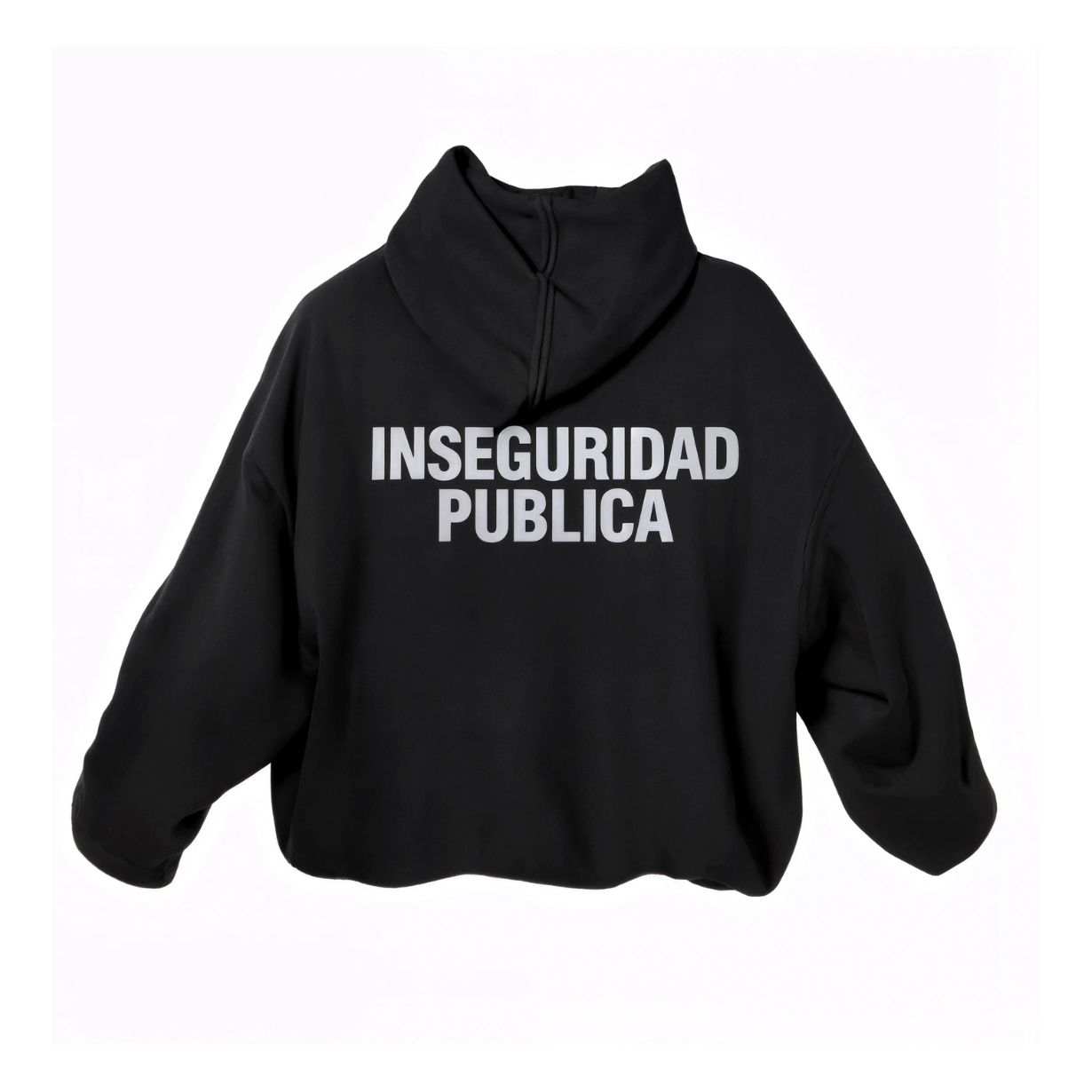 INSEGURIDAD PUBLICA. HOODIE NEGRA